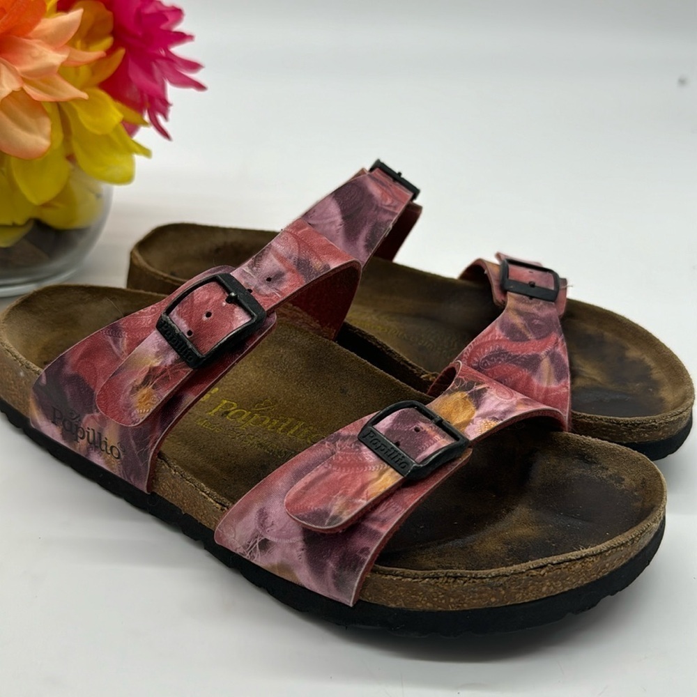 Birkenstock Papillio Pink Tie Dye Look Sandals Size 7 MCS6394J